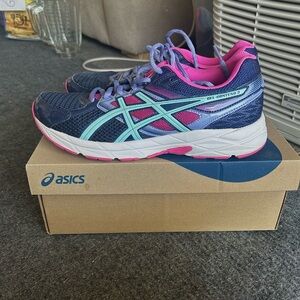 ASICS Women's Gel-Contend 3 Running Shoes - Blue/Pink gently worn. Size 10 wide